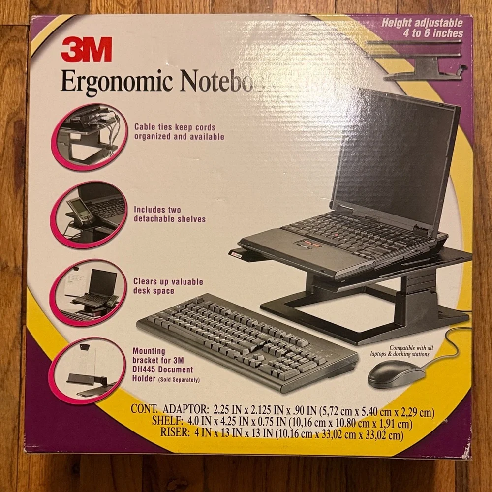 3M Ergonomic Notebook Riser - Black - Picture 1 of 1